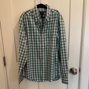 J. Crew Teal and White Plaid Men's Shirt